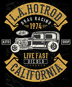 LA Hot Rod Drag Racing Digital Art by Jacob Zelazny
