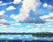Lakeside Blue - Georgia Abstract Landscape Digital Art by Mark Tisdale