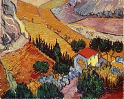 Landscape with house and ploughman. Painting by Vincent van Gogh -1853-1890-