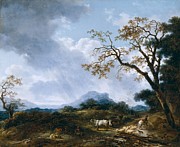 Landscape With Passing Shower between  and  Painting by JeanHonore Fragonard French