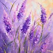 Lavender Impression - Lavender Flowers Art Painting by Lourry Legarde