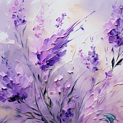 Lavender Majesty - Purple and White Art Painting by Lourry Legarde