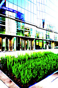 Lawn At Office Building In Warsaw, Poland Photograph by John Siest