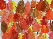Layered Leaves Painting by Lisa Neuman