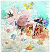 Leda and the Swan Painting by Elhamy Naguib