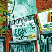 Lee Ave. Fish Market SQ Digital Art by Daniel Guidera