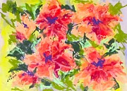 Lefthand Abstracts Series #2 Orange Floral Pastel by Barbara O'Toole