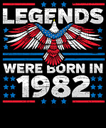 Legends Were Born in 1982 Patriotic Birthday Digital Art by Flippin Sweet Gear