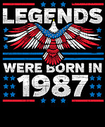 Legends Were Born in 1987 Patriotic Birthday Digital Art by Flippin Sweet Gear