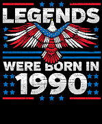 Legends Were Born in 1990 Patriotic Birthday Digital Art by Flippin Sweet Gear