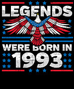 Legends Were Born in 1993 Patriotic Birthday Digital Art by Flippin Sweet Gear