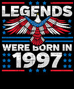 Legends Were Born in 1997 Patriotic Birthday Digital Art by Flippin Sweet Gear