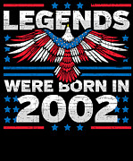 Legends Were Born in 2002 Patriotic Birthday Digital Art by Flippin Sweet Gear