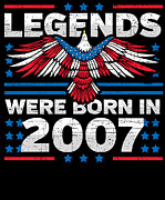 Legends Were Born in 2007 Patriotic Birthday Digital Art by Flippin Sweet Gear