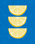 Lemon Wedges On Blue- Art by Linda Woods Digital Art by Linda Woods Lemon Wedges On Blue- Art by Linda Woods Digital Art by Linda Woods