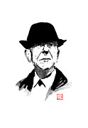 Leonard Cohen Painting by Pechane Sumie