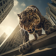 Leopard in New York 02 Digital Art by Elisabeth Lucas
