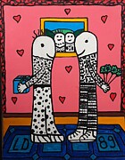 Les retrouvailles Painting by Dominique Lecomte