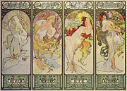 Les Saisons -The Seasons- . Painting by Alphonse Mucha -1860-1939-