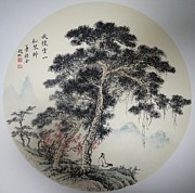 let go to mountain of clouds and Indulge in GuQin under pine Painting by Gang Zhao let go to mountain of clouds and Indulge in GuQin under pine Painting by Gang Zhao