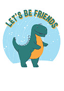 Lets Be Friends Tyrannosaurus Rex Dinosaur Digital Art by Jacob Zelazny