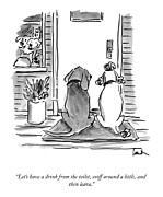 Let's Sniff Around A Little Drawing by Mary Lawton
