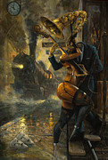 Life is a Dance in The Rain V  Painting by Adrian Borda