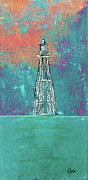 Light on the Horizon 1110 Bluegreen Mixed Media by Corinne Carroll