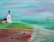 Lighthouse Seascape Painting # 193 Painting by Donald Northup