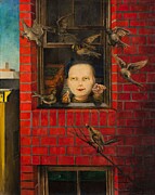 Lily and the Sparrows - Philip Evergood Digital Art by Samuel HUYNH