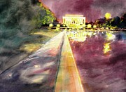 Lincoln By Night Painting by Virgil Carter