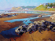 Lincoln City Beach Painting by Steve Henderson Lincoln City Beach Painting by Steve Henderson