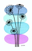 Line Drawing Botanical 5 Painting by Donna Mibus