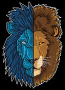 Lion Geometry King of Jungle Africa Sahara Digital Art by Mister Tee