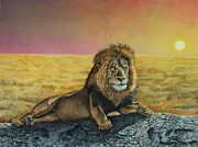 Lion on the Serengeti Painting by Bob Williams