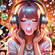 Listening To Bubble Gum Pop Digital Art by Ebenlo - Painter Of Song