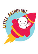 Little Astronaut Baby Polar Bear Rocket Digital Art by Jacob Zelazny