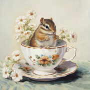 Little Chubby In The Teacup Painting by Tina LeCour Little Chubby In The Teacup Painting by Tina LeCour