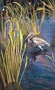 Little Louisana Blue Heron  Painting by Laurie Snow Hein