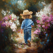 Little Nature Boy Painting by Tina LeCour Little Nature Boy Painting by Tina LeCour