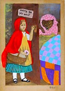 Little Red Riding Hood and the Wolf Painting by Jo Potocki