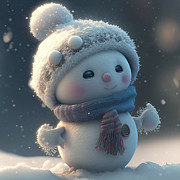 Little Snowman II Mixed Media by Jay Schankman Little Snowman II Mixed Media by Jay Schankman