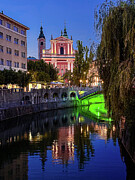 Ljubljana at Night Photograph by Leslie Brashear