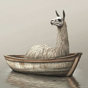 Llama in a Boat Ai Art by Lori Lea Studios Llama in a Boat Ai Art by Lori Lea Studios