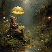 Lonely Little Flower Girl Digital Art by Deb Beausoleil