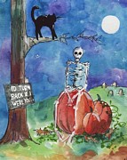 Lonely Skeleton Painting by Follow Themoonart