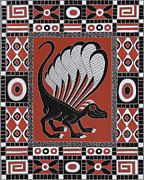 Longisquama. Geometric Pattern Painting by Amy E Fraser Longisquama. Geometric Pattern Painting by Amy E Fraser