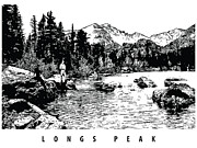 Longs Peak, Bear Lake in Two Colors Digital Art by Long Shot