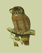 Looking Smart Mister Owl Digital Art by Madame Memento