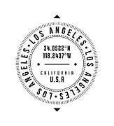 Los Angeles, California, USA - 1 - City Coordinates Typography Print - Classic, Minimal Digital Art by Studio Grafiikka